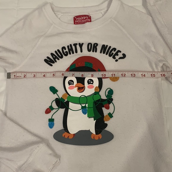 Cute Ugly Christmas Sweater ladies Xs or Size Youth Large 12/14 holiday penguin - Picture 4 of 5